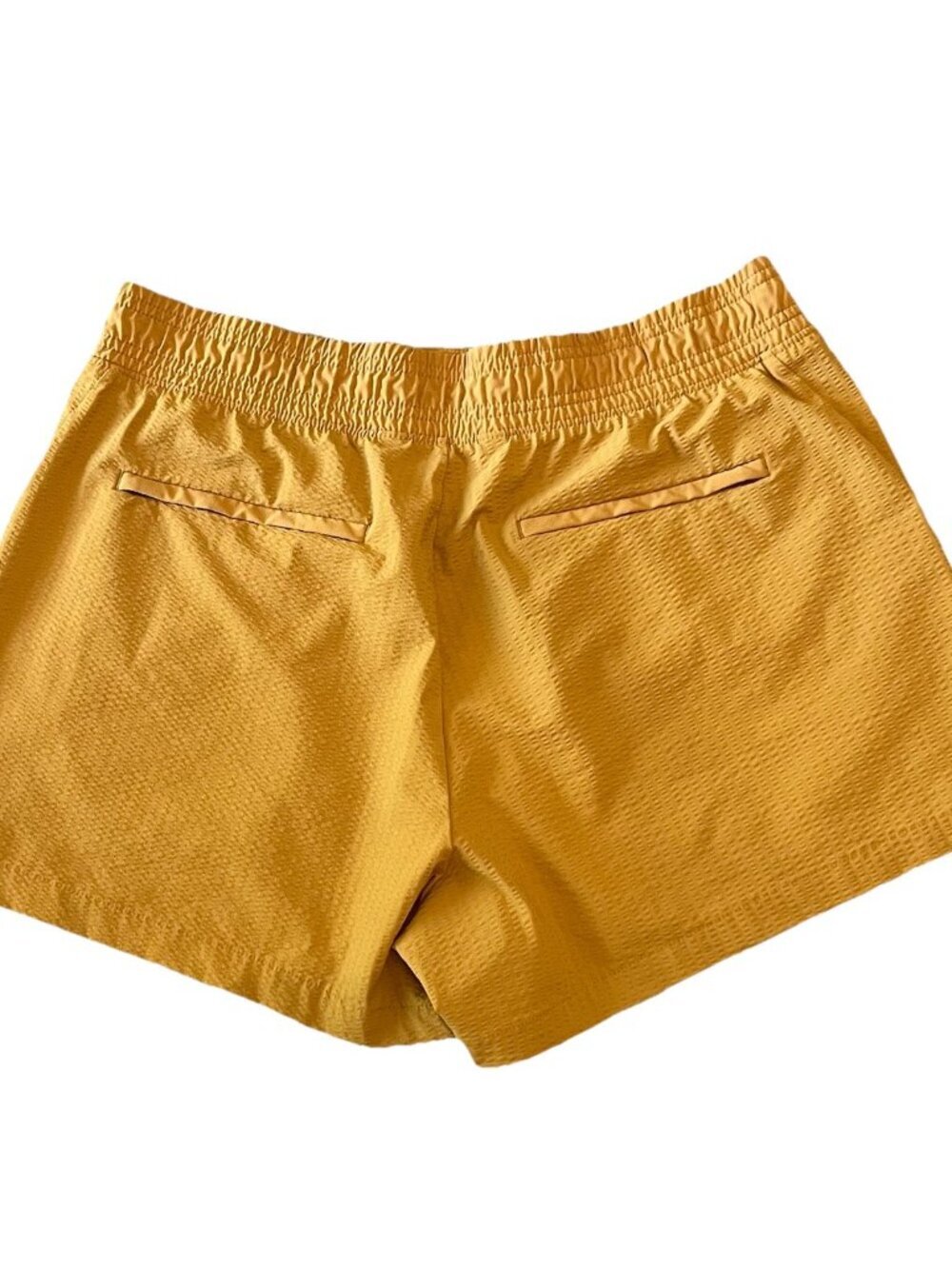 Athleta Women’s Textured Brooklyn Shorts Size 10 Athletic Athleisure Mustard - Picture 2 of 7
